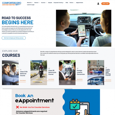 ComfortDelGro Driving Centre — Web Development