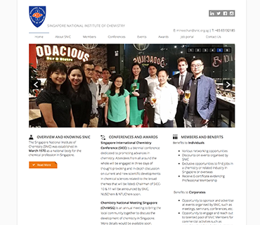 Singapore National Institute of Chemistry — Web Development